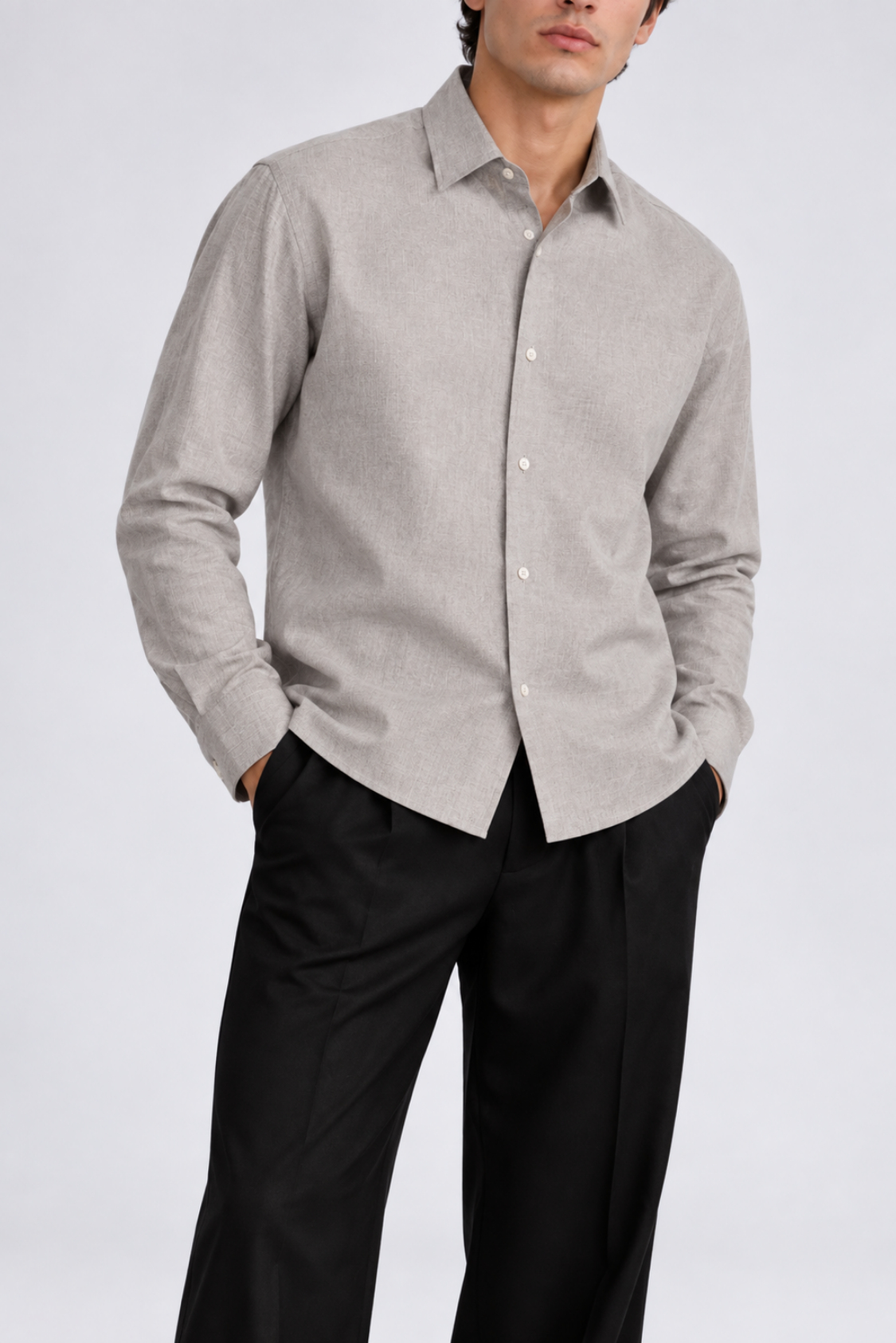 Light Grey Linen Shirt - Men Main image