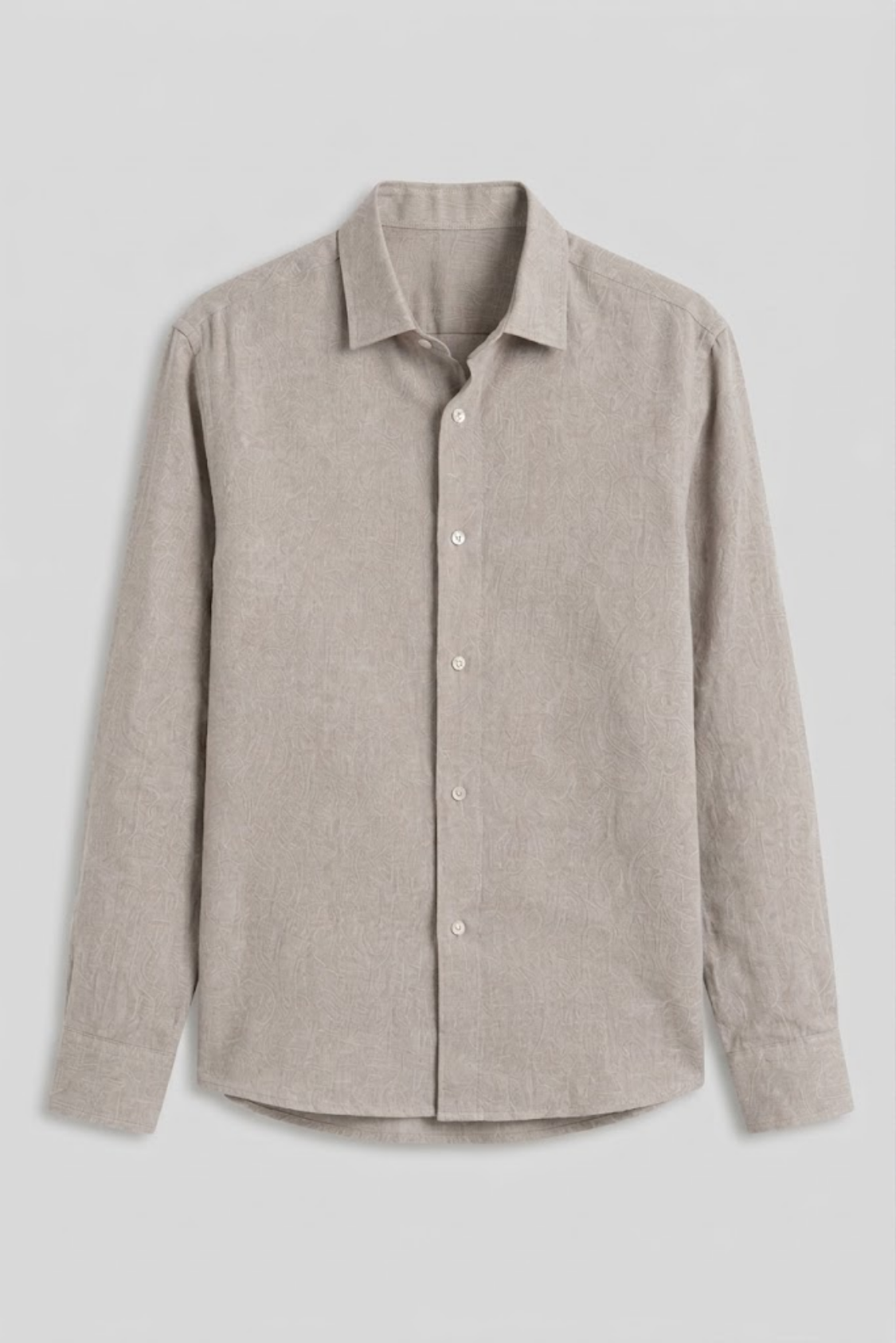 Light Grey Linen Shirt - Men