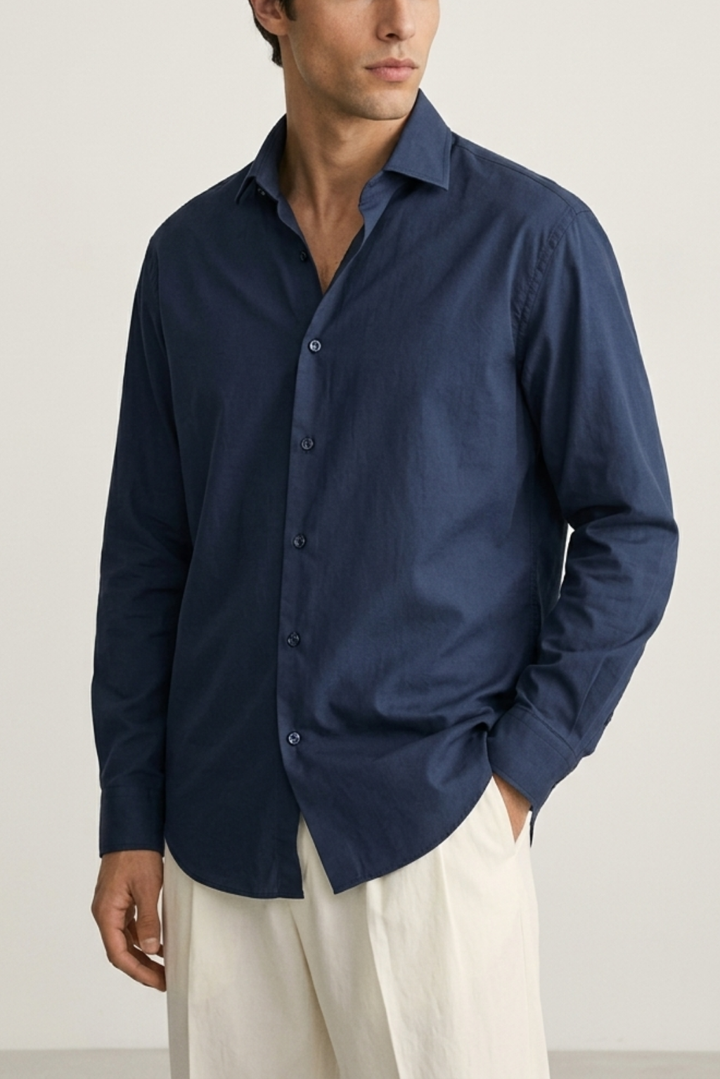 Blue Cotton Shirt - Men