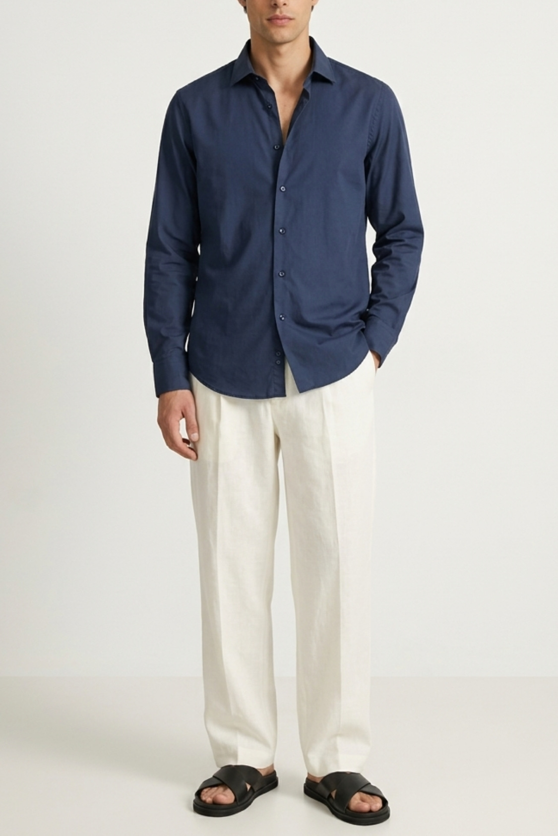 Blue Cotton Shirt - Men