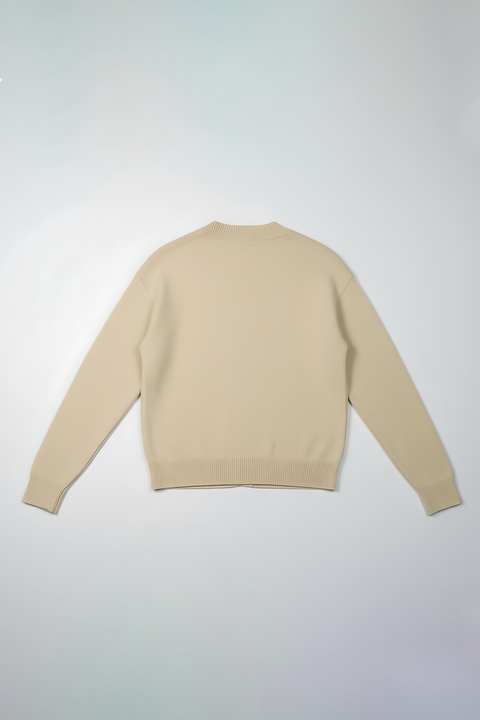 Snug-fit Wool Cardigan - Nude